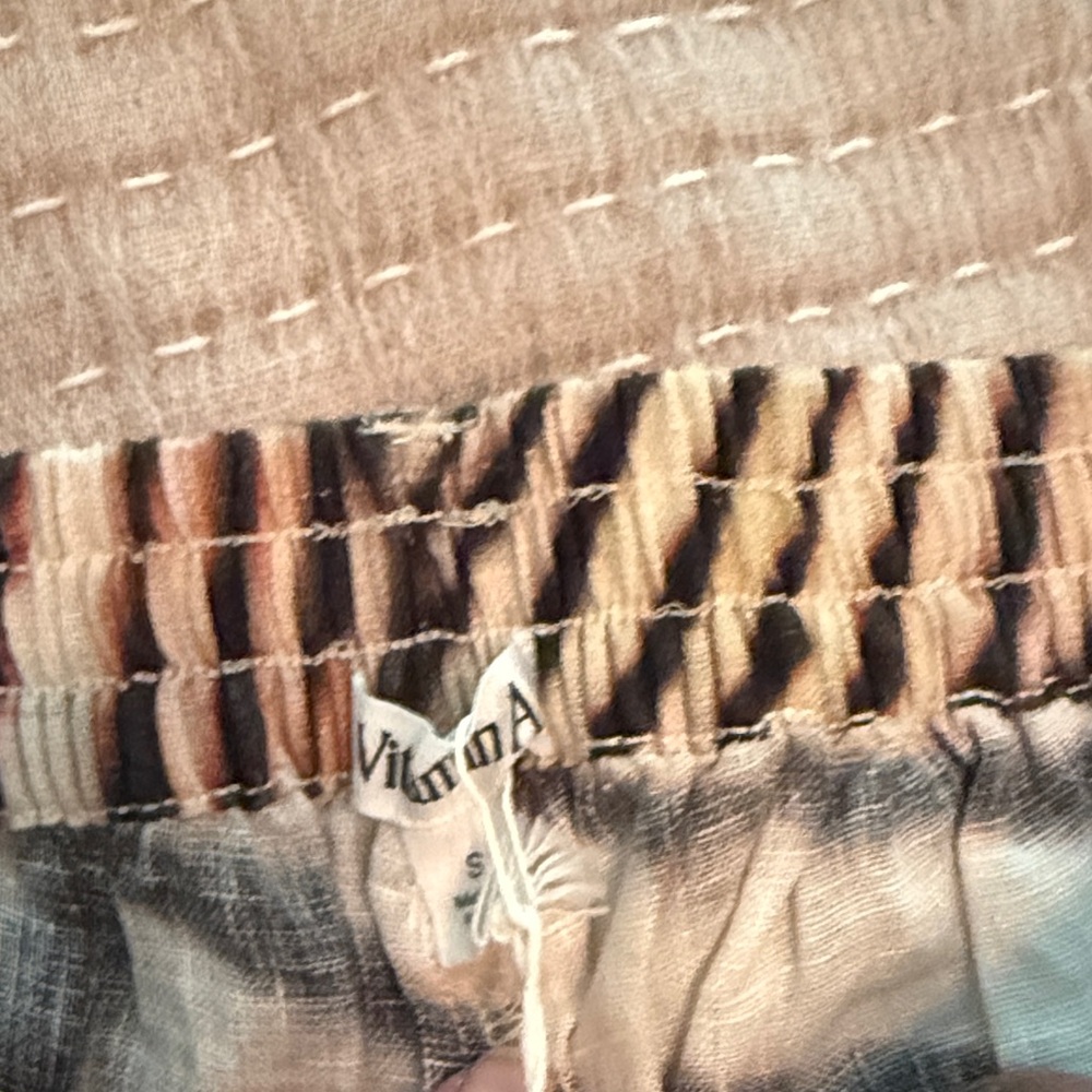 Tiger Stripe Linen-Blend Skirt — Black & Cream - Picture 3 of 5